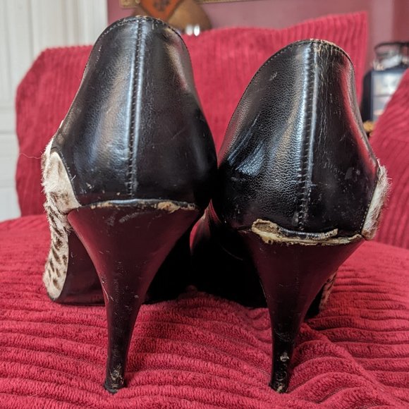 Underground Shoes Animal Print Winklepicker Court Pumps Imperfect Please Read - Picture 9 of 13